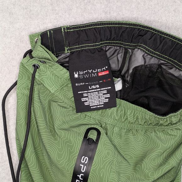 Spyder Swim-Surf -Sand -Sun Men's UV Protection Mesh Liner Swim Trunk Green - Picture 7 of 15